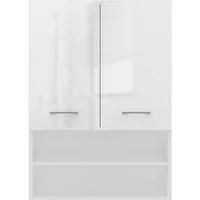 ibonto Hängeschrank Platzsparender Hängeschrank mit 2 Regalen Badezimmerschrank