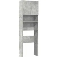 vidaXL Waschmaschinenumbauschrank Waschmaschinenschrank Betongrau 64x24x190 cm Holzwerkstoff (1-St)