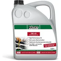 MATHY Motoröl MATHY SAE 5W-40 Performance VX4 5,0 l, (1-tlg), Synthetisches HC-Motoröl