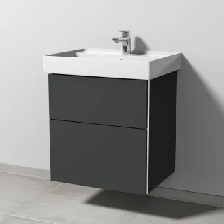 Sanipa 3way Waschtischunterbau zu Villeroy & Boch Collaro Waschtisch mit 2 Auszügen, Graphit-Matt BP8341B