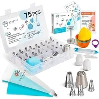 Wenburg Spritzbeutel Spritzbeutel-Set 10-tlg. Backdekor rostfreies Edelstahl Torten Kuchen Muffins Cupcakes Kupplungen Spritztüllen Sahne Creme