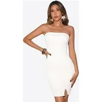Imily Bela Bustierkleid Damens trägerloses Strickkleid (Packung, 1-tlg., 1per-Pack) figurumspielend