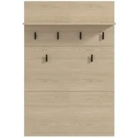 Home affaire Garderobenpaneel Rathlin, Wandregal Wandpaneel, Wandgarderobe praktisch & stillvoll, mit 6 Kleiderhaken und Ablage für Accessoires, Breite 77 cm
