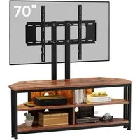Dripex Lowboard TV Eckschrank Eckkommode Schrank mit LED Beleuchtung, 106cm mit Halterung