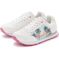 LASCANA Freizeitschuh, Schnürhalbschuh, Sneaker NEU mit raffiniertem Städte-Druck und herausnehmbarer Innensohle