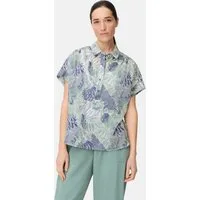camel active Hemdbluse aus reiner Baumwolle Kurzarm Allover Print