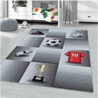 Ayyildiz Teppiche Kinderteppich PLAY 2906, rechteckig, Höhe: 6 mm, robuster Kurzflor, Fussball, Kinderzimmer
