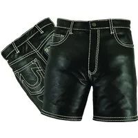 Fuente Leather Wears Lederhose Herren Ledershorts, Schwarz, Lederhose 5 Pocket Lederjeans