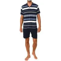 Normann Pyjama Normann Herren Pyjama kurzarm Shorty V-Hals - auch in Übergrößen