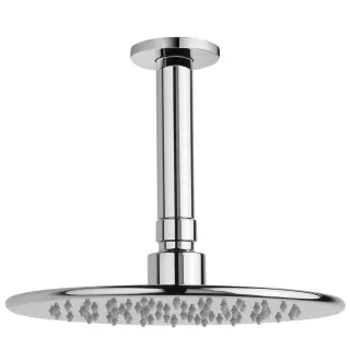 LAUFEN Kopfbrauseset, Deckenmontage Kopfbrause Ø 206 mm Deckenarm Runde Rosette Durchfluss: 8.5 l/mi HF960104100001