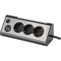 Maxtrack Steckdosenleiste (Kabellänge 1.5 m), Eck-Steckdosenleiste 1,5m, schwarz