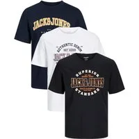 Jack & Jones PlusSize Print-Shirt (Spar-Set, 3er-Pack) Big Size Shirt Übergrößen Shirt