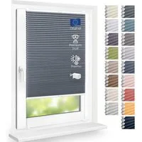 DomDeco Wabenplissee Thermo Plissee ohne Bohren - Hitzeschutz, Verdunkelung, verspannt, abdunkelnd, Klemmfix, stufenlos, kälteschutz, modernes Fensterplissee