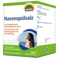 SUNLIFE Nasendusche SUNLIFE® Nasenspülsalz 60 Stk zur Nasenreinigung bei Schnupfen