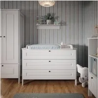 VitaliSpa® Wickelkommode Ajaton, Weiß, 133 x 98.4 cm mit 3 Schubladen