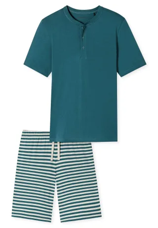 SCHIESSER - Schlafanzug kurz jeansblau - Gr. - 48