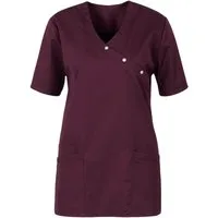 BEB Schlupfbluse beb MEDIZIN/PFLEGE Damen KASACK Kurzarm V-Neck Baumwollmix Cassis