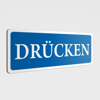 Hinweis bitte Drücken Schild, Aufkleber bitte Drücken