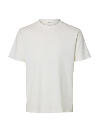 selected men - SLMSPENCER RIB SS O-NECK TEE NOOS Bright White - Gr. - L