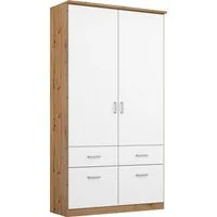 rauch Kleiderschrank Kleiderschrank Schrank Garderobe deckenhoher Schrank BREMEN (optional mit Spiegel, Breiten: 91/136/181 cm, Höhe: 199 cm) in vielen Farbvariationen, inkl. Kranzblende MADE IN GERMANY