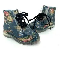 heimtexland Kinder Gummistiefel Schnürboots Mädchen Stiefel Gummistiefelette (Typ880, Rosen) Stiefeletten Trend Regen Boots wasserdicht Leopard Blumen