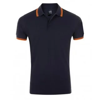 SOLS - Polo manches courtes PASADENA - Homme (Bleu marine/orange)