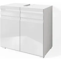 Vicco Waschbeckenunterschrank Fredd, Weiß Hochglanz/Weiß Hochglanz, 60 x 56 cm (1-St)