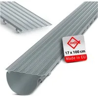 INEFA Dachrinne Laubfangstreifen Dachrinnen Laubschutz NW 100-150 (100-160mm), 100cm. 1 Stk., Dachrinnenschutz, Dachrinnenabdeckung Made in Germany