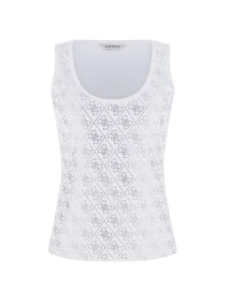 Guess - SL 4G ALLOVER TANK TOP Pure White - Gr. - L