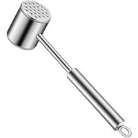 OSTWOLKE Fleischhammer Doppelseitig Fleischklopfer 304 Edelstahl Fleisch Hammer Silber