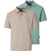 CASAMODA Poloshirt 2er Pack Basic (Spar-Set, 2-tlg) Poloshirt - Baumwolle - Atmungsaktiv - Kleurcontrasterende knoppen