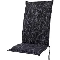 Sun Garden Hochlehnerauflage Hochlehner Prato 90919-700 anthrazit Blätter 122x54x7 cm Sun Garden, (1 St), Halteband verstellbar mit Bindebändern