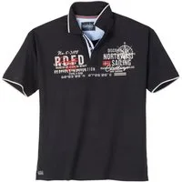 redfield Poloshirt Redfield Jersey Poloshirt in Herren-Übergrößen, schwarz