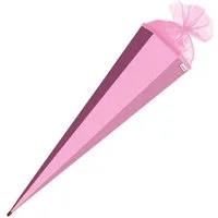 Roth Schultüte Basteltüte Rosa 85 cm, eckig mit Tüllverschluss Rot(h)-Spitze Zuckertüte