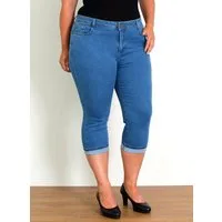 ESRA Caprijeans Capri Jeans Damen High Waist 3/4 Hose Stretch kurze Jeans Damen Sommer Damen Capri Jeans Stretch Jeans High Waist Damen 3/4 Jeans Kurz Damen