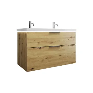 Burgbad Keramik Waschtisch-Set Eqio Eiche Dekor Urban/Alpinweiss, SEZB103F5662C0001 SEZB103F5662C0001