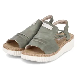 Rieker Sandalen - Gr. 36 - Grün - Kunstleder