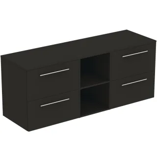 Ideal Standard Möbel-Set 160cm i.life B 4 Auszüge 2mi.off.Fächer Gr.Chrom Carbongrau matt, T5844NV T5844NV