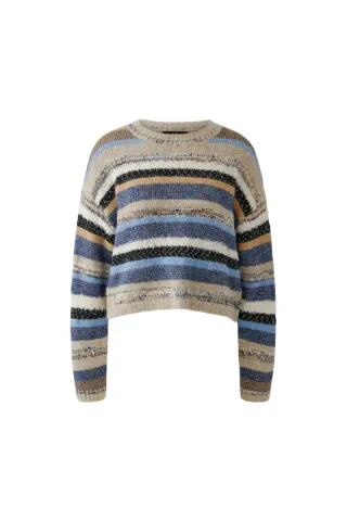 Oui - Gestreifter Pullover braun - Gr. - 38