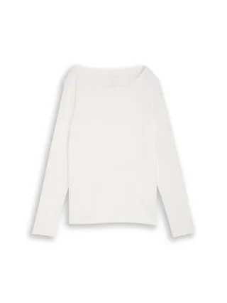 Tom Tailor - Basic Langarmshirt aus Baumwolle whisper white - Gr. - XXL