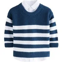 Next 2-in-1-Pullover Strickpullover mit Hemdlage (1-tlg)