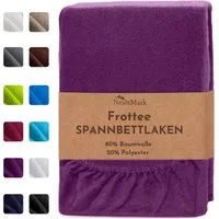 NatureMark Spannbettlaken Frottee Spannbetttuch, 80% Baumwolle / 20% Polyester, Gummizug: rundum, (1 Stück), Spannbetttuch in vielen Größen und Farben