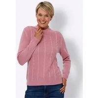 Sieh an! Strickpullover Stehkragen-Pullover Langarm Zopfmuster, Jersey