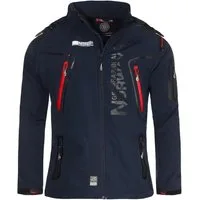 Geographical Norway Softshelljacke Herren Softshell Wander Sport Übergangsjacke Trekking Jacke in Unifarbe, mit abnehmbarer Kapuze, mit Stehkragen
