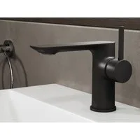 Aqua Bagno Waschtischarmatur Einhebelmischer Mischbatterie Waschtischarmatur matt schwarz (Badarmatur, Waschbeckenarmatur, EHM) Waschbeckenarmatur matt schwarz