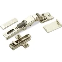 Salice Möbelbeschlag 2er Set Salice Universalscharnier 110° gedämpft oder ungedäm (2 St), für Glastüren, mit Montageplatte und Scharnierarmabdeckung