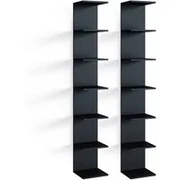 Vicco Bücherregal Paolo, Schwarz, 28 x 190 cm 2er Set, 2-tlg.
