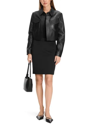 Marc Cain Essentials - Rock aus Stretchjersey black - Gr. - 44