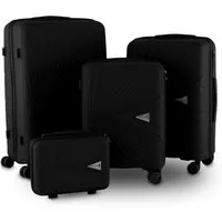 Berwin Trolleyset mit Beautycase Modell Cryta Titan Schwarz, 4 Rollen, (Set, 4 tlg., MS-19746)
