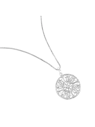 Zeeme Silber Halskette Silber 925 rhodiniert mit Zirkonia weiß